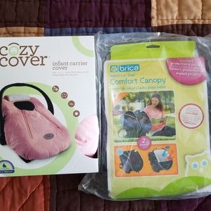 Infant carrier cover and infant car seat canopy